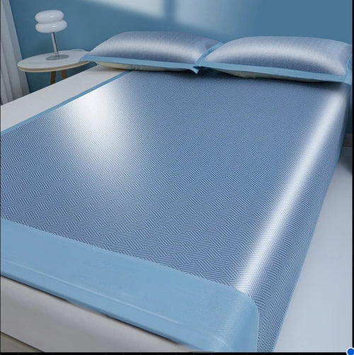 Ice Silk Cooling Mattress Pad Set with Pillowcases